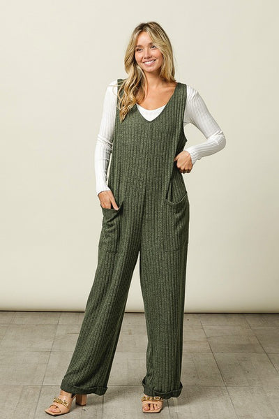Gemma Tied Ribbed Overalls