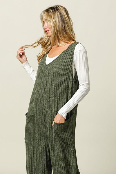 Gemma Tied Ribbed Overalls