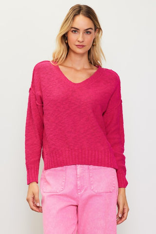 Pretty in Pink V-Neck Sweater