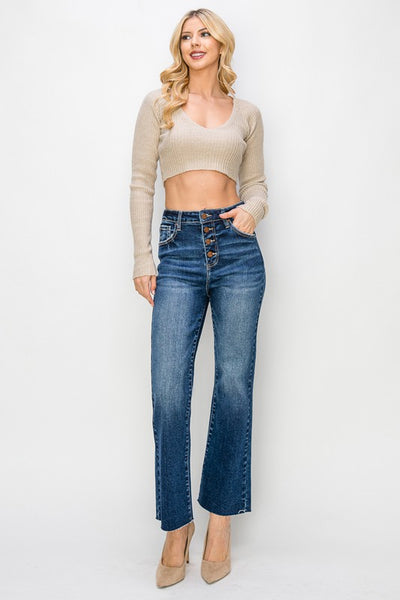 Haley Straight Button Down Jeans