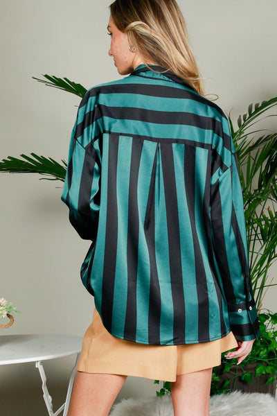 Sally Striped Satin Top