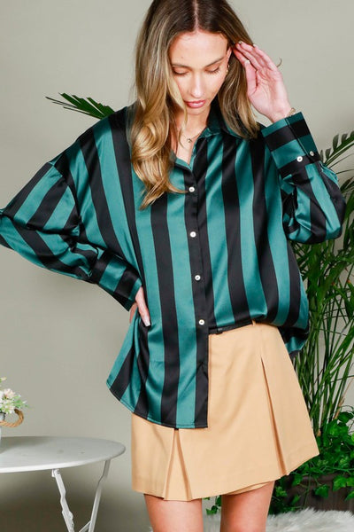 Sally Striped Satin Top