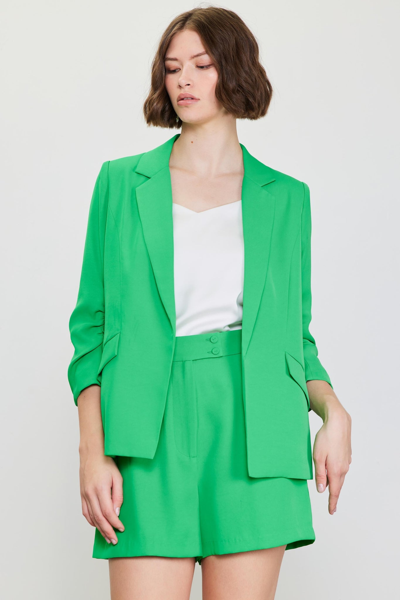 Marla Shirred Sleeve Blazer