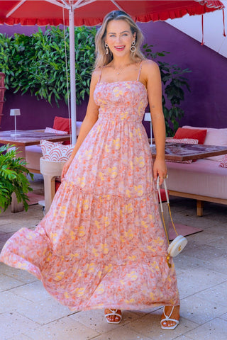 Becky Ruffle Sleeveless Maxi Dress