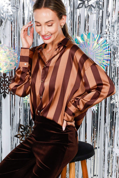 Sally Striped Satin Top