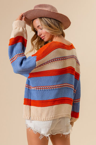 Macy Striped Scoop Neck Sweater