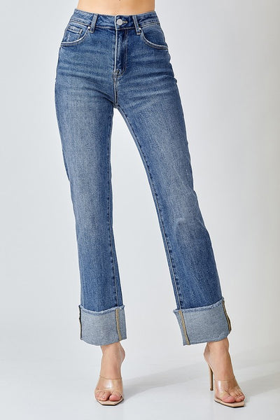 Josie Straight Cuffed Relaxed Jeans