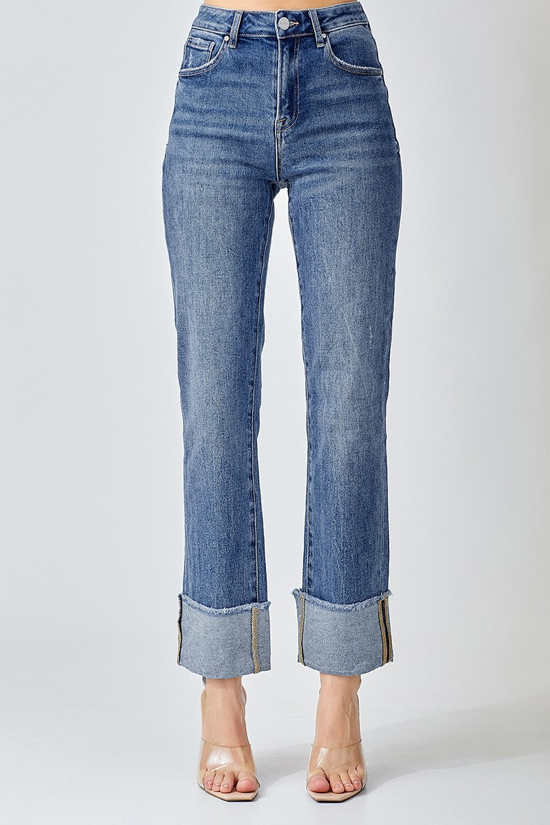 Josie Straight Cuffed Relaxed Jeans