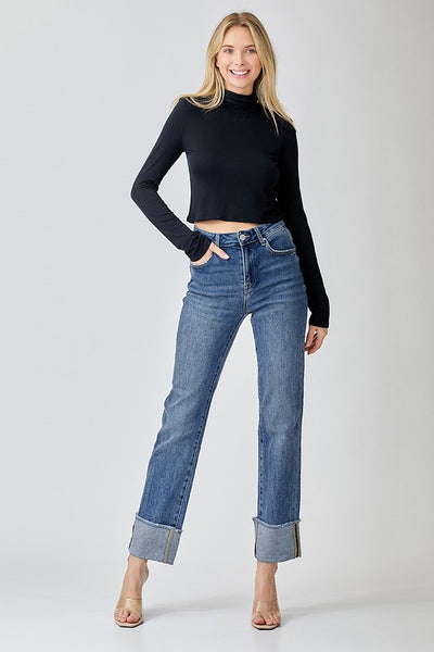 Josie Straight Cuffed Relaxed Jeans