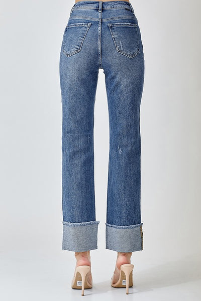 Josie Straight Cuffed Relaxed Jeans