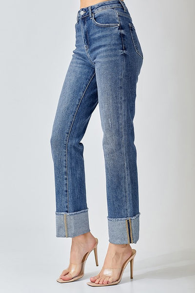 Josie Straight Cuffed Relaxed Jeans