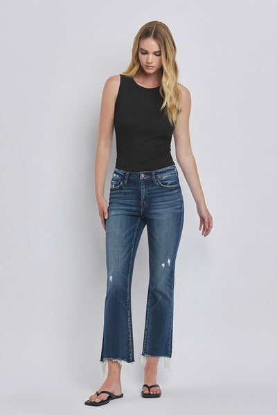 Lydia Mid Rise Crop Bootcut Jeans