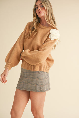 Puff Sleeve Bow Sweater