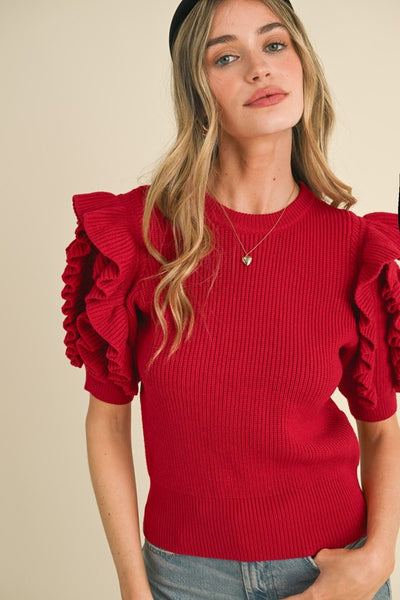 Sophie Short Sleeve Ruffle Top