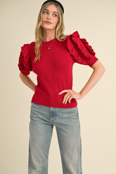 Sophie Short Sleeve Ruffle Top