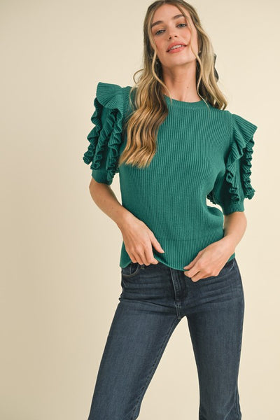 Sophie Short Sleeve Ruffle Top