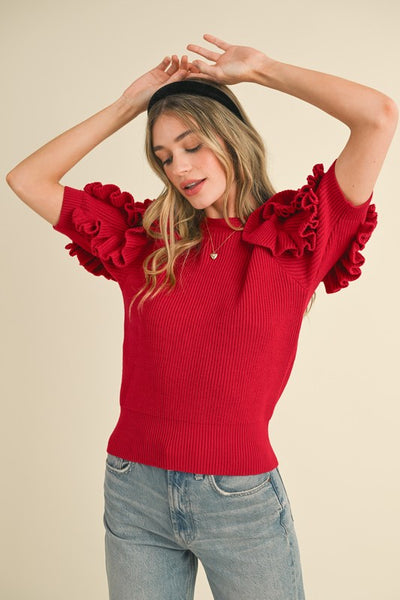 Sophie Short Sleeve Ruffle Top