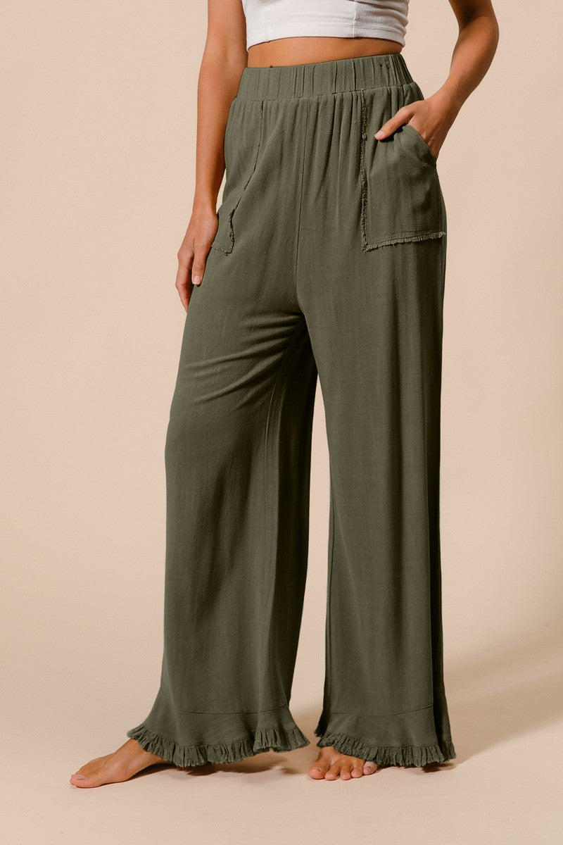 Harper Washed Frayed Flare Pants