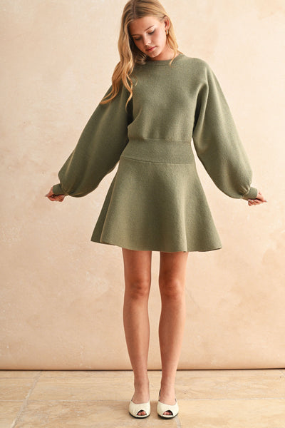 Bella Balloon Sleeve Sweater Dress