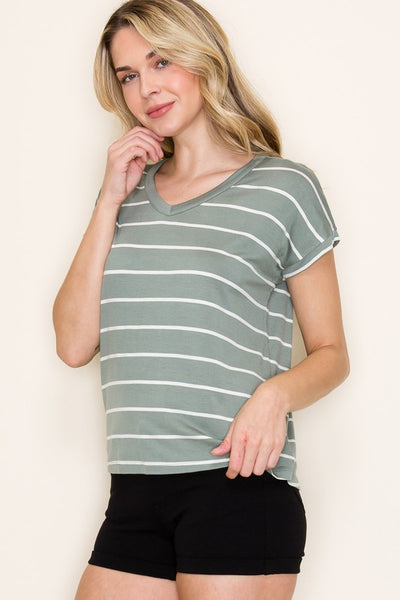 Whitney Striped Jersey Top