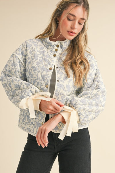 Violet Floral Quilted Jacket