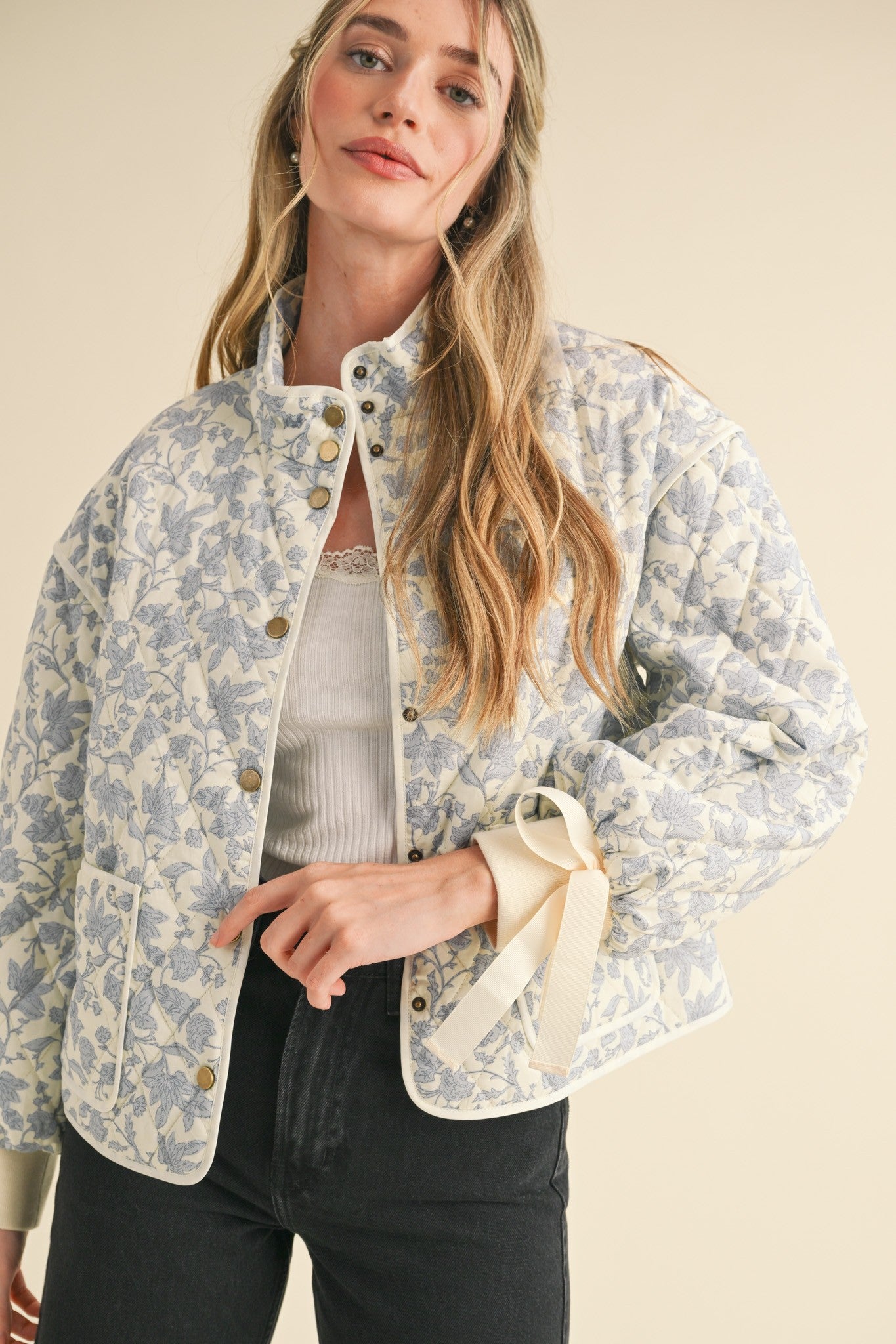 Violet Floral Quilted Jacket