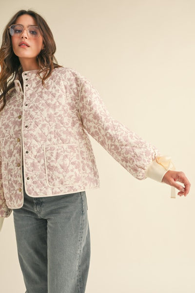 Violet Floral Quilted Jacket