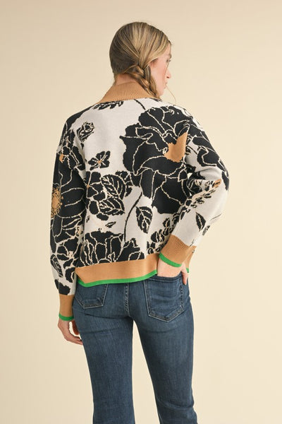 Emily Half-Zip Floral Pullover