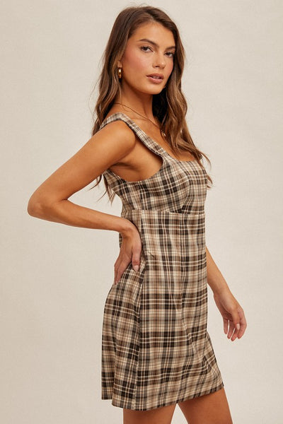 Mary Plaid Pinafore Dress