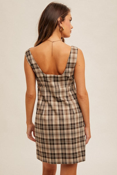 Mary Plaid Pinafore Dress