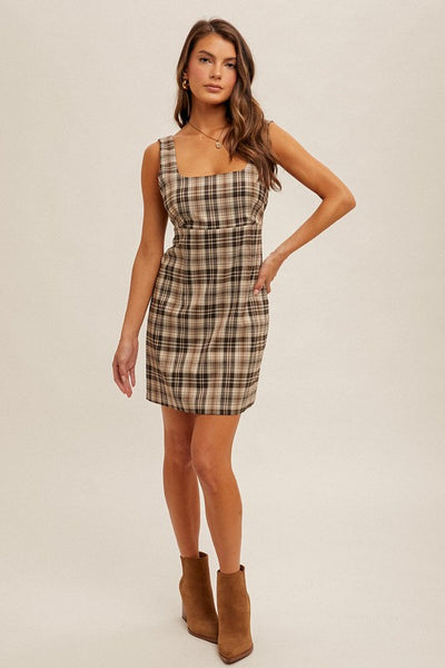 Mary Plaid Pinafore Dress