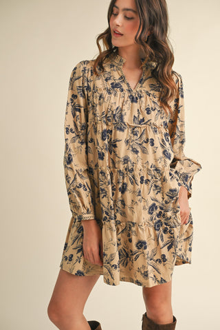 Jennifer Vintage Floral Mini Dress