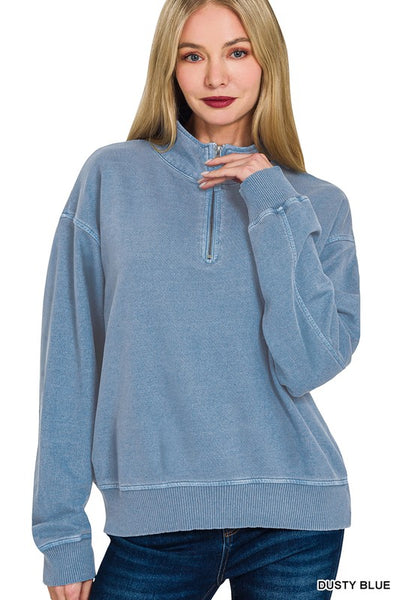 Casey French Terry Half Zip Top