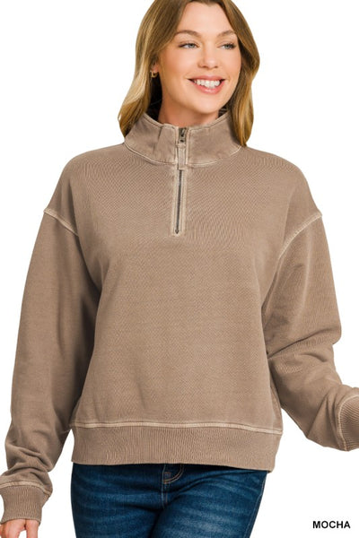 Casey French Terry Half Zip Top