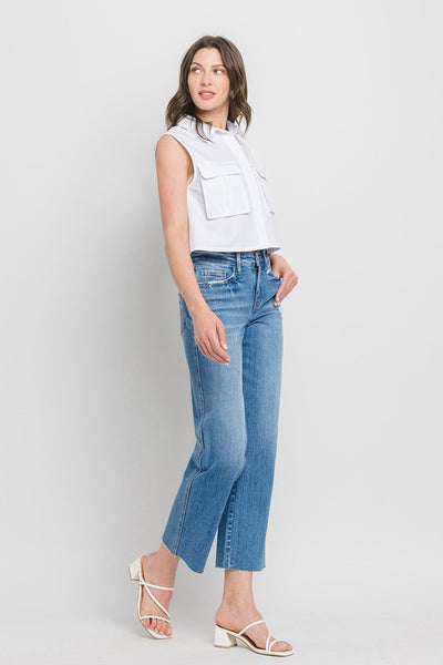 Anna Wide Leg Raw Hem Jeans