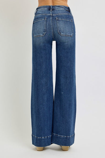 Raven Patch Pocket Wide Flare Jeans