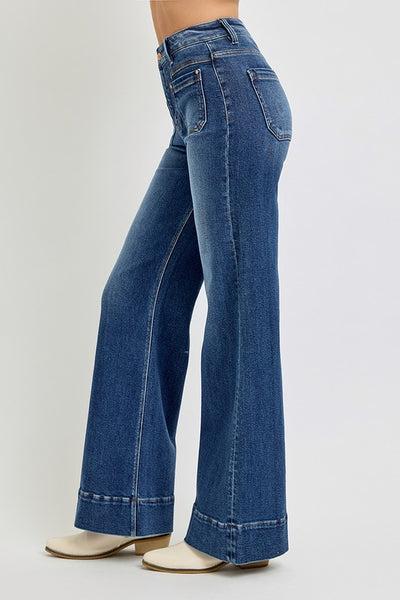 Raven Patch Pocket Wide Flare Jeans