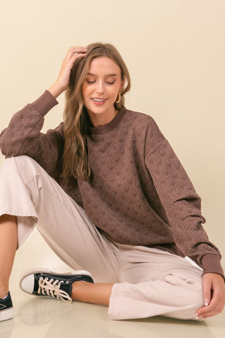 Shimmer Scrunched Sleeve Sweatshirt