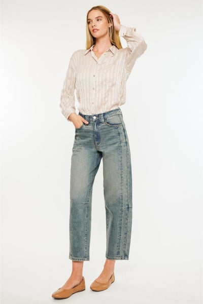 Tori High Rise Barrel Jeans