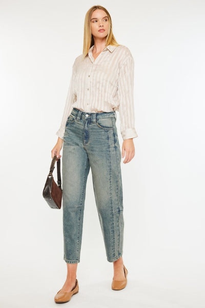 Tori High Rise Barrel Jeans