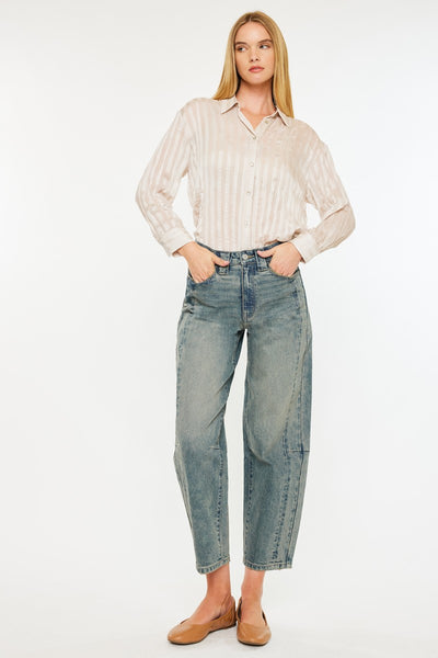 Tori High Rise Barrel Jeans