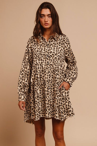 Dorothy Button Down Leopard Dress