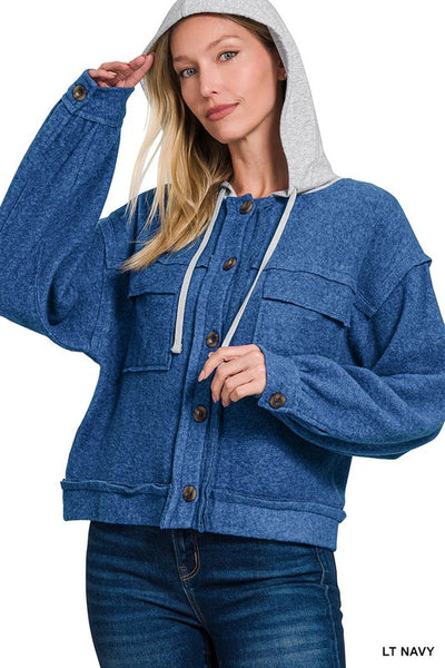 Hooded Button Down Shacket