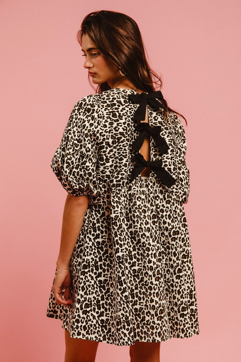 Brittany Leopard Denim Dress