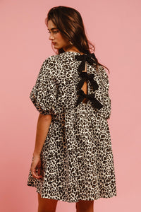 Brittany Leopard Denim Dress