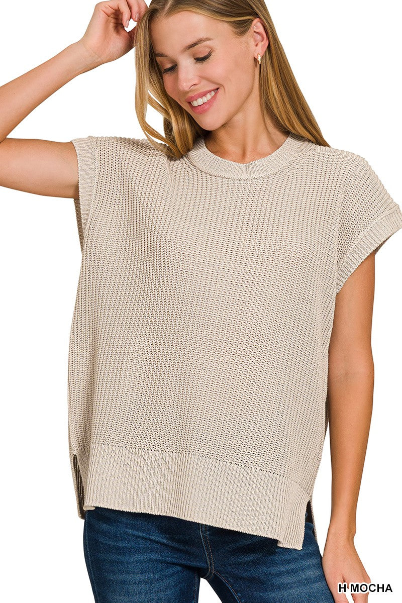 Carrie Crew Neck Sleeveless Vest