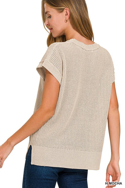 Carrie Crew Neck Sleeveless Vest