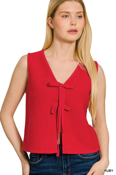 Shirley Tie Front Top