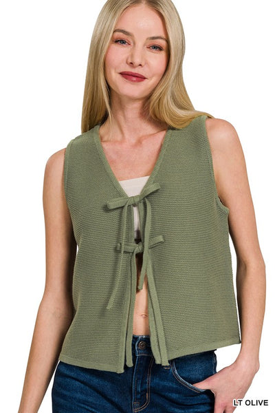 Shirley Tie Front Top