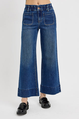 Ellie Elastic Band Wide Leg Jeans